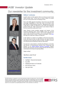 IASB Investor Update Our newsletter for the investment community