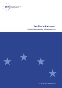 Feedback Statement Considerations of materiality in financial reporting  14 February 2013/ESMA/2013/218