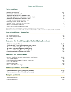 Fees and Charges Tuition and Fees