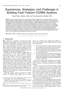 Experiences, Strategies, and Challenges in Building Fault-Tolerant CORBA Systems