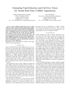 Estimating Fault-Detection and Fail-Over Times for Nested Real-Time CORBA Applications Priya Narasimhan