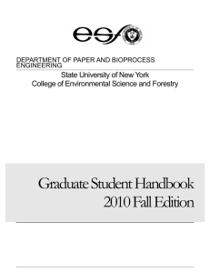 Graduate Student Handbook 2010 Fall Edition State University of New York