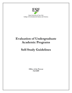 Evaluation of Undergraduate Academic Programs Self-Study Guidelines