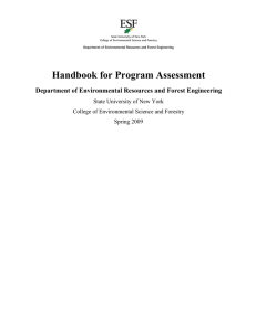 Handbook for Program Assessment  Department of Environmental Resources and Forest Engineering
