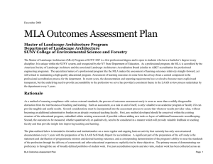 MLA Outcomes Assessment Plan