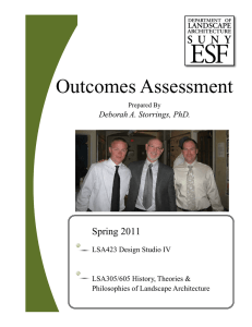 Outcomes Assessment Spring 2011 Deborah A. Storrings, PhD. LSA423 Design Studio IV