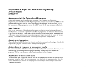 Department of Paper and Bioprocess Engineering Annual Report 2008-2009