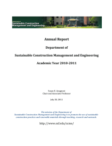 Annual Report Department of Sustainable Construction Management and Engineering