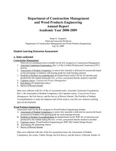 Department of Construction Management and Wood Products Engineering Annual Report Academic Year 2008-2009