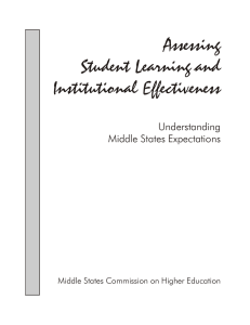 Assessing Student Learning and Institutional Effectiveness Understanding