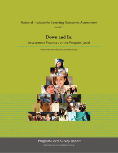 Down and In: National Institute for Learning Outcomes Assessment June 2011