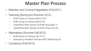 Master Plan Process • Selection and Contract Negotiation (Fall 2011)