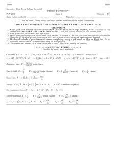 21111 Paul Avery, Selman Hershfield PHYSICS DEPARTMENT PHY 2049