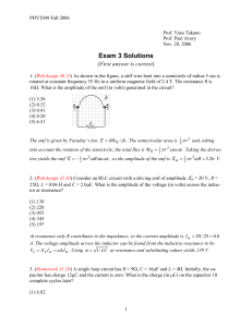 Exam 3 Solutions First answer is correct