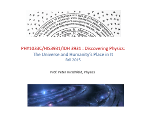 PHY1033C/HIS3931/IDH 3931 : Discovering Physics:  Fall 2015