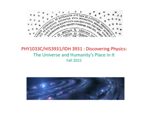 PHY1033C/HIS3931/IDH 3931 : Discovering Physics: Fall 2015