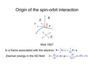 Origin of the spin-orbit interaction Mott 1927