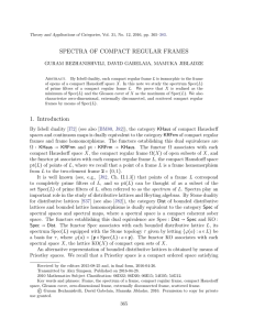 SPECTRA OF COMPACT REGULAR FRAMES GURAM BEZHANISHVILI, DAVID GABELAIA, MAMUKA JIBLADZE