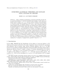 ENRICHED ALGEBRAIC THEORIES AND MONADS FOR A SYSTEM OF ARITIES