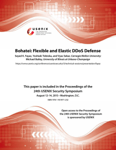 Bohatei: Flexible and Elastic DDoS Defense 24th USENIX Security Symposium