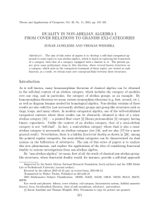 DUALITY IN NON-ABELIAN ALGEBRA I. FROM COVER RELATIONS TO GRANDIS EX2-CATEGORIES