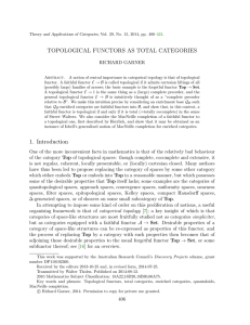 TOPOLOGICAL FUNCTORS AS TOTAL CATEGORIES RICHARD GARNER