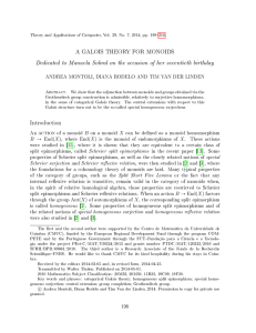 A GALOIS THEORY FOR MONOIDS