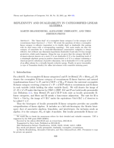 REFLEXIVITY AND DUALIZABILITY IN CATEGORIFIED LINEAR ALGEBRA JOHNSON-FREYD