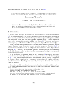 SKEW-MONOIDAL REFLECTION AND LIFTING THEOREMS In memory of Brian Day