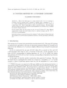 A C-SYSTEM DEFINED BY A UNIVERSE CATEGORY VLADIMIR VOEVODSKY