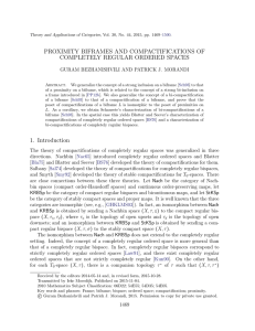 PROXIMITY BIFRAMES AND COMPACTIFICATIONS OF COMPLETELY REGULAR ORDERED SPACES