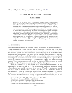 OPERADS AS POLYNOMIAL 2-MONADS MARK WEBER