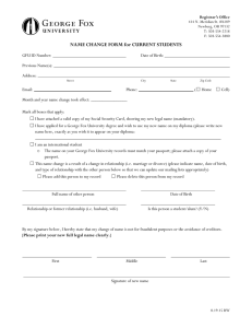 NAME CHANGE FORM for CURRENT STUDENTS