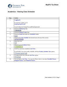MyGFU Tip Sheet Academics - Viewing Class Schedule