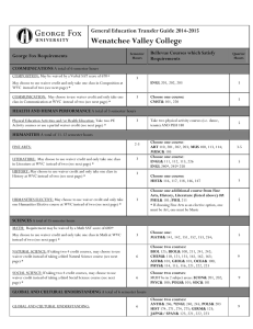 Wenatchee Valley College General Education Transfer Guide 2014-2015  Bellevue Courses which Satisfy