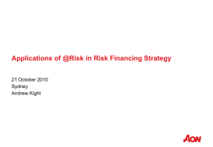 Applications of @Risk in Risk Financing Strategy 21 October 2010 Sydney Andrew Kight