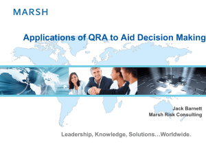 Applications of QRA to Aid Decision Making Leadership, Knowledge, Solutions…Worldwide. Jack Barnett