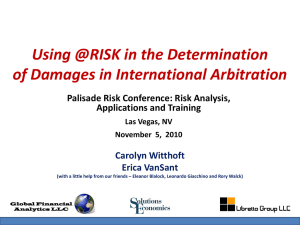 Using @RISK in the Determination of Damages in International Arbitration