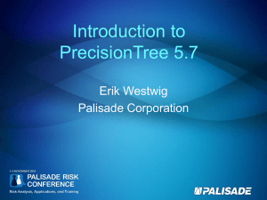 Introduction to PrecisionTree 5.7 Erik Westwig Palisade Corporation