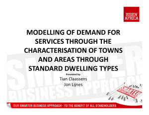 MODELLING OF DEMAND FOR  SERVICES THROUGH THE  CHARACTERISATION OF TOWNS  AND AREAS THROUGH 
