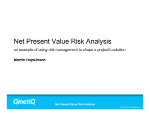 Net Present Value Risk Analysis Martin Hopkinson