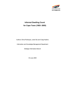 Informal Dwelling Count for Cape Town (1993- 2005)