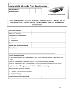 Appendix B: Mitchell’s Plain Questionnaire  Questionnaire nr Vraelysnommer