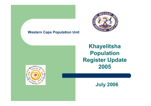 Khayelitsha Population Register Update 2005