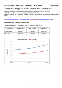 – 2011 Census – Cape Town City of Cape Town