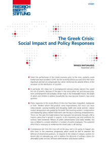The Greek Crisis: Social Impact and Policy Responses MANOS MATSAGANIS November 2013