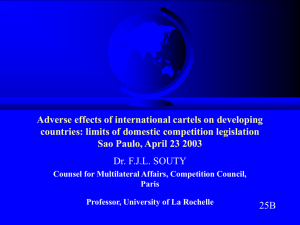 Adverse effects of international cartels on developing