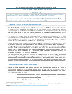 UNCTAD Third Geneva Dialogue on Post-2015 Sustainable Development Agenda  BACKGROUND NOTE