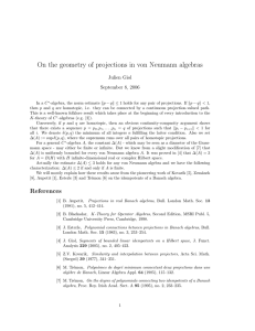 On the geometry of projections in von Neumann algebras Julien Giol