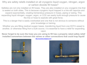 Why are safety reliefs installed on all cryogenic liquid oxygen,... or carbon dioxide fill hoses?